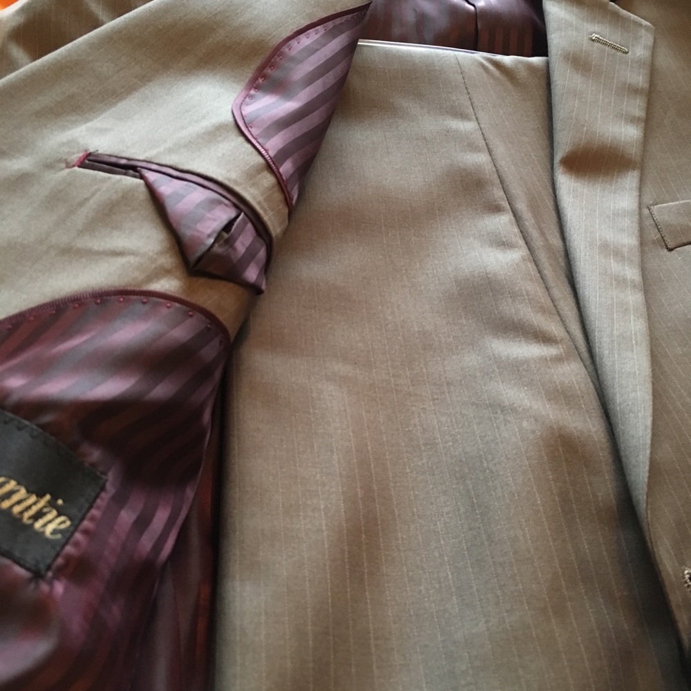 NEW MEN’S 2-PC. 100% WOOL SUIT LOVELY SAGE GREEN